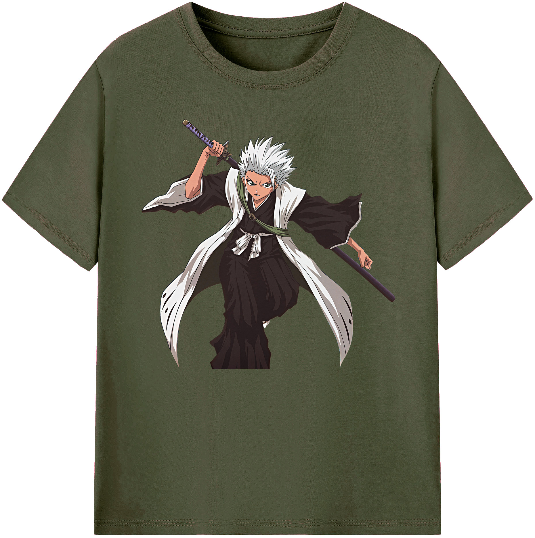 （画像用） ブリーチ 日番谷冬獅郎（ひつがや とうしろう） BLEACH Hitsugaya Toushirou 綿100％ メンズ半袖Tシャツ｜肌触りやわらか＆通気性